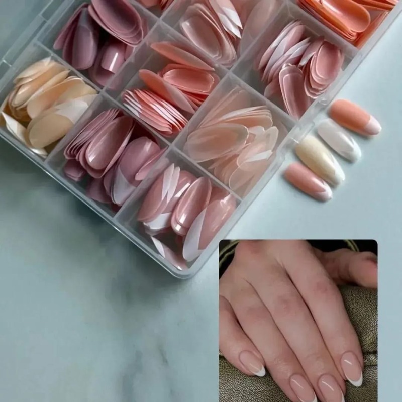 French Tip Nails 144 Pcs Nude Shades Boxed - thumbnail 3