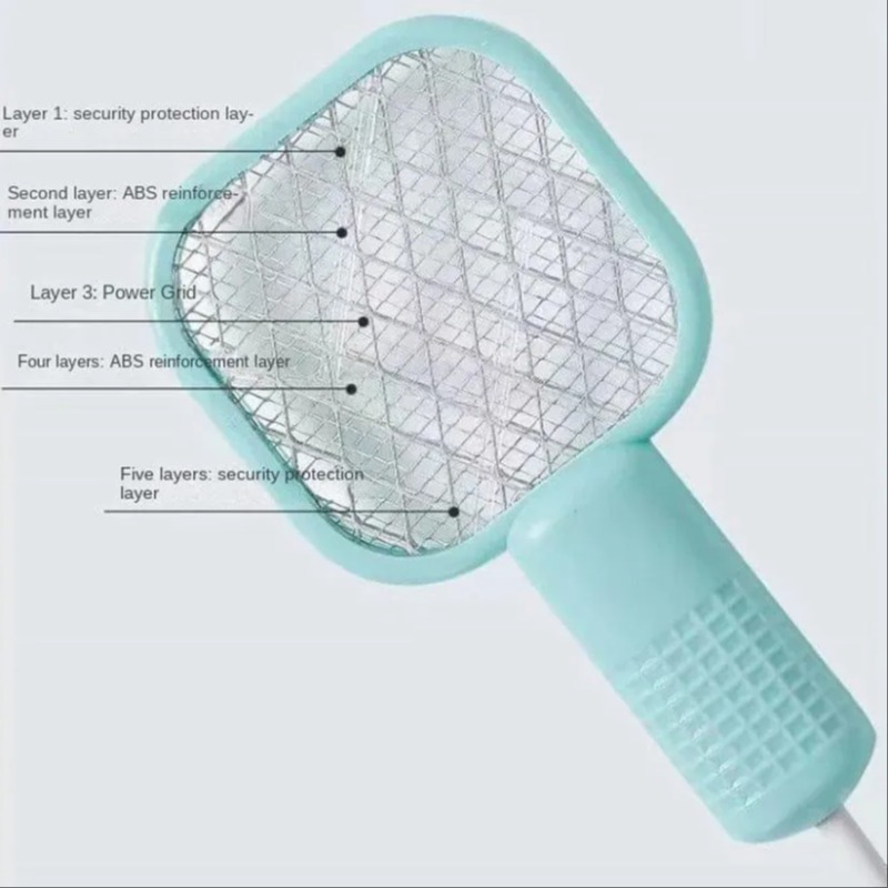 Portable Mosquito Killer Electric Swatter Purple Night Light USB Compatible - thumbnail 2