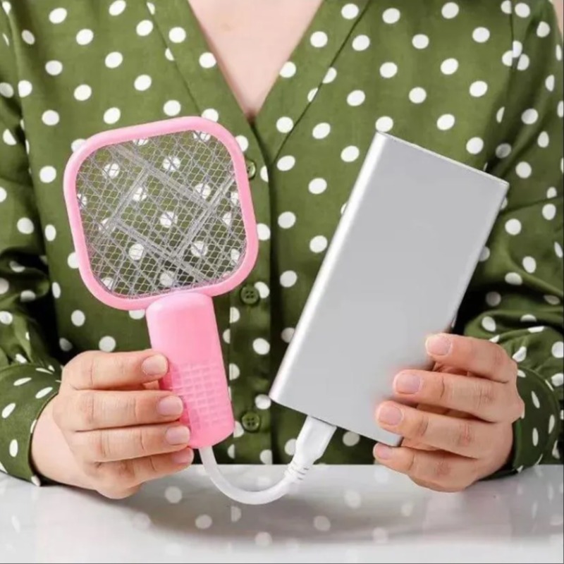 Portable Mosquito Killer Electric Swatter Purple Night Light USB Compatible - thumbnail 3