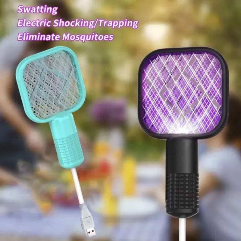 Portable Mosquito Killer Electric Swatter Purple Night Light USB Compatible - thumbnail 4