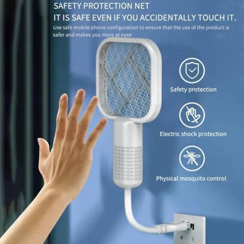 Portable Mosquito Killer Electric Swatter Purple Night Light USB Compatible - thumbnail 6