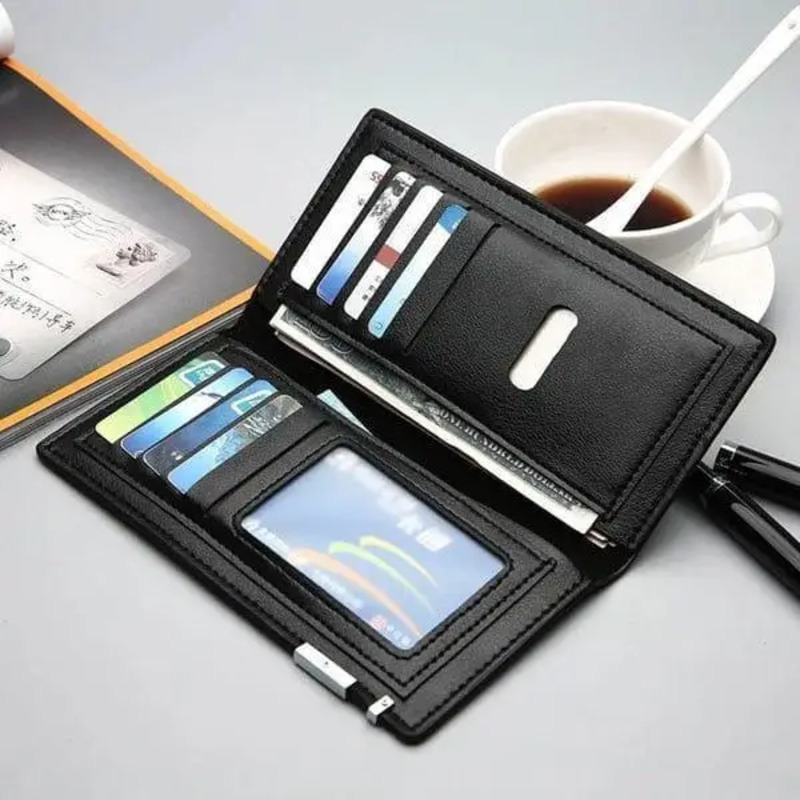 Breast Pocket Leather Wallet Men's Leather Wallet - thumbnail 2