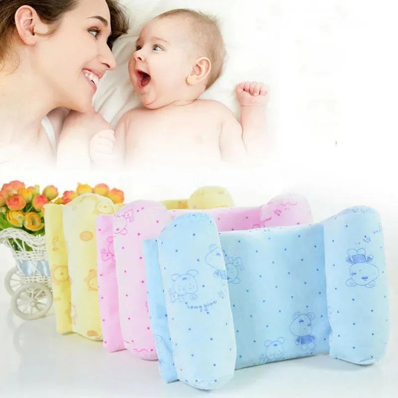 Baby Head Pillow Soft Cotton Pink Blue Beige - thumbnail 2