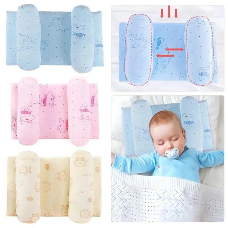 Baby Head Pillow Soft Cotton Pink Blue Beige - thumbnail 3