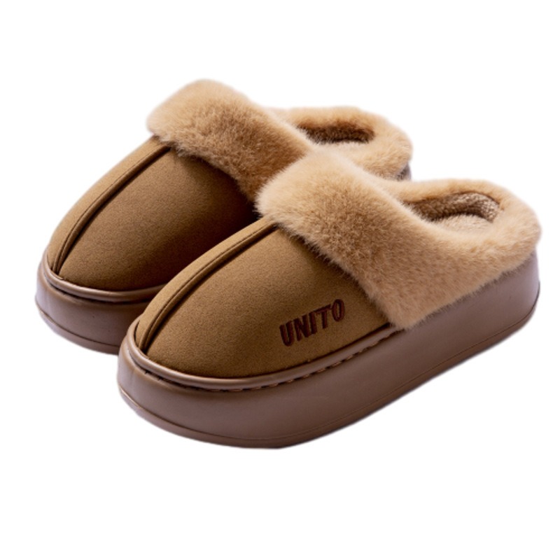 Non-Slip Cotton Slippers for Women Autumn and Winter 2026New Home Warm Plush Indoor Men's Winter Thick-Soled Home - thumbnail 4