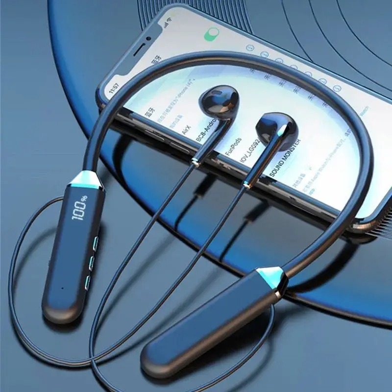 Black Long-Lasting Battery With Fast Charge 1 Wireless Neckband - thumbnail 2