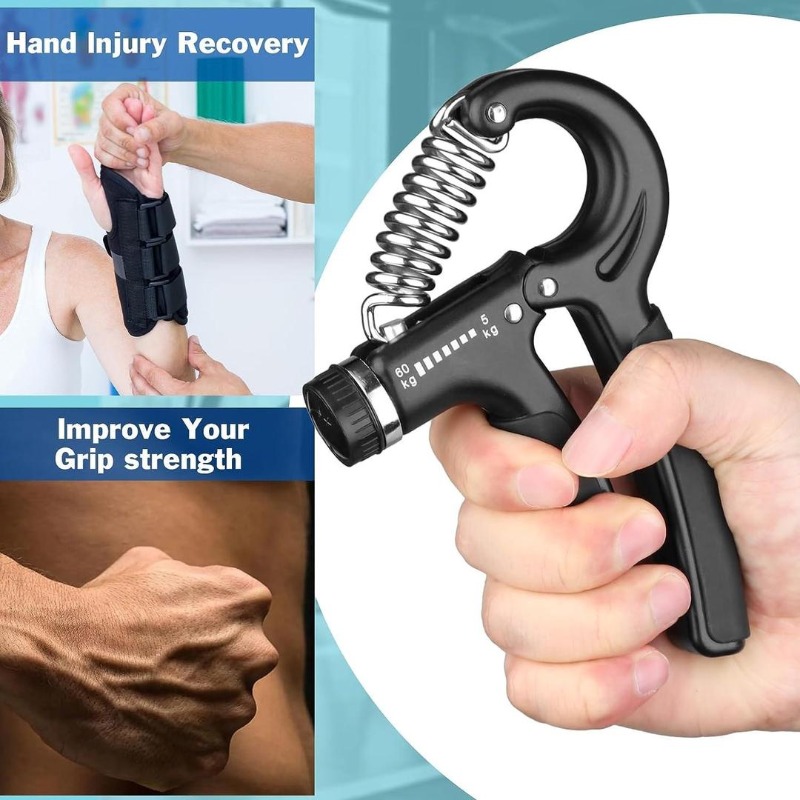 Adjustable Black Hand Gripper 5kg-60kg ABS - thumbnail 5