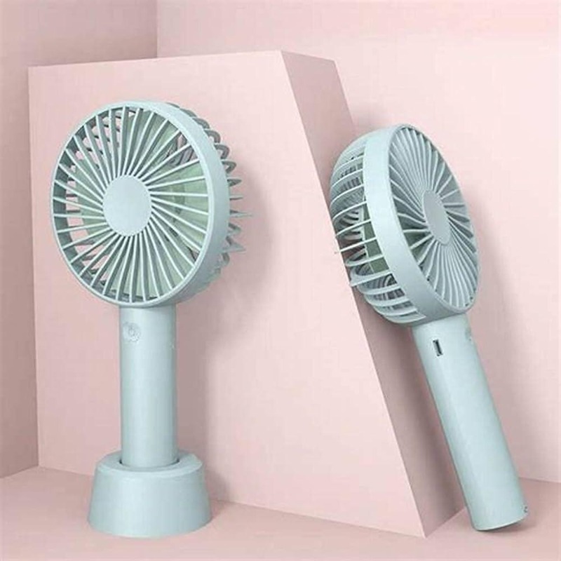 Portable Desk Fan White Blue ABS Lightweight Cooling - thumbnail 2