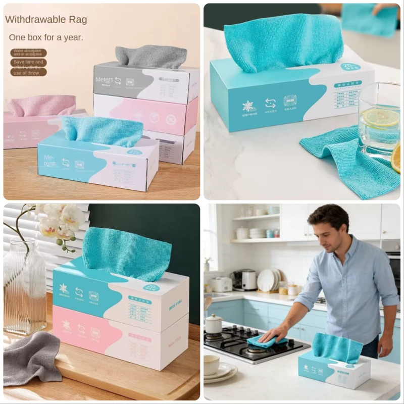 20Pcs Disposable Towel For Kitchen, Bathroom, Car Windows, Furniture, Dish Cleaning - thumbnail 6