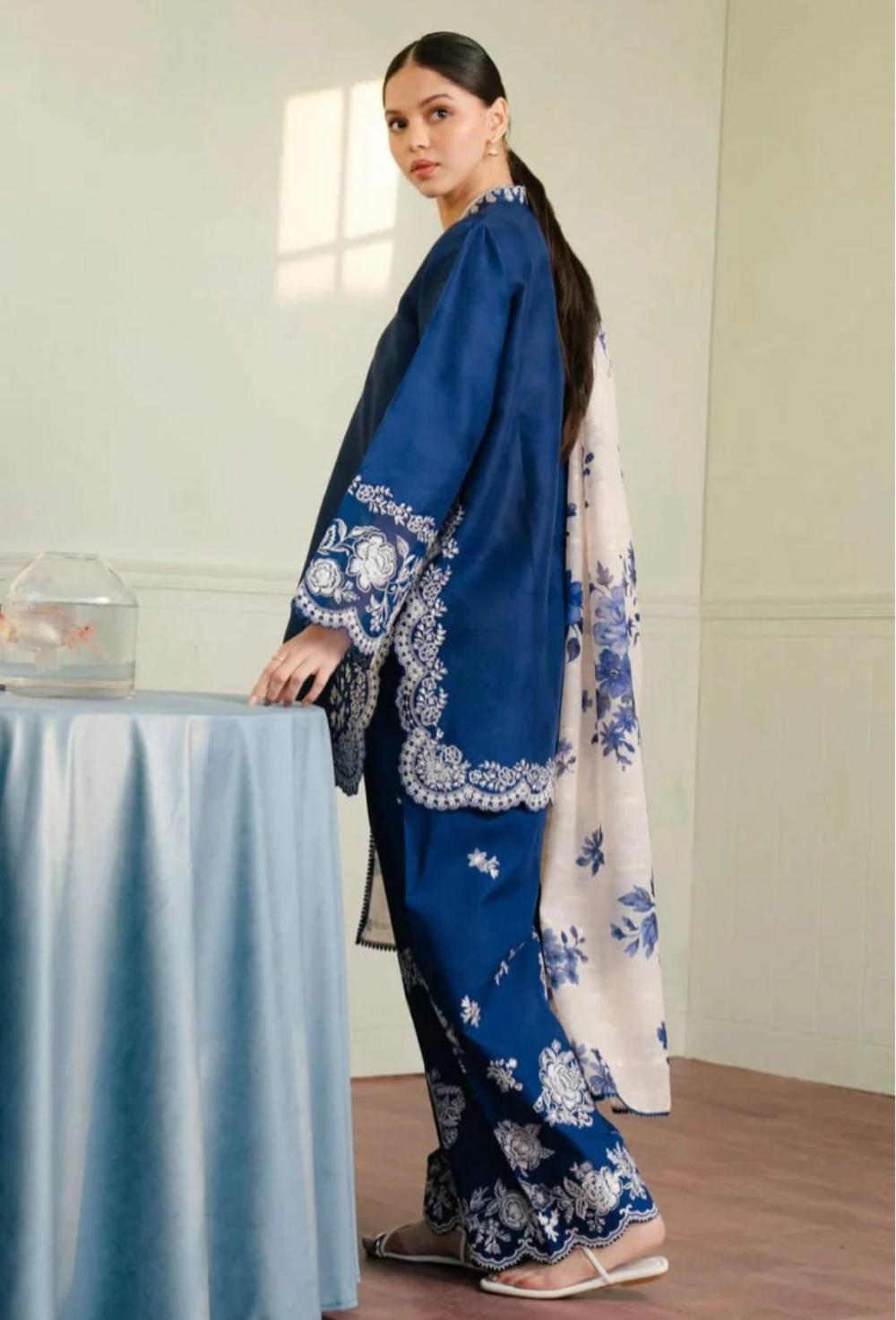 Coco By Zara Shah Jahan | Royal Blue - Lawn - thumbnail 2