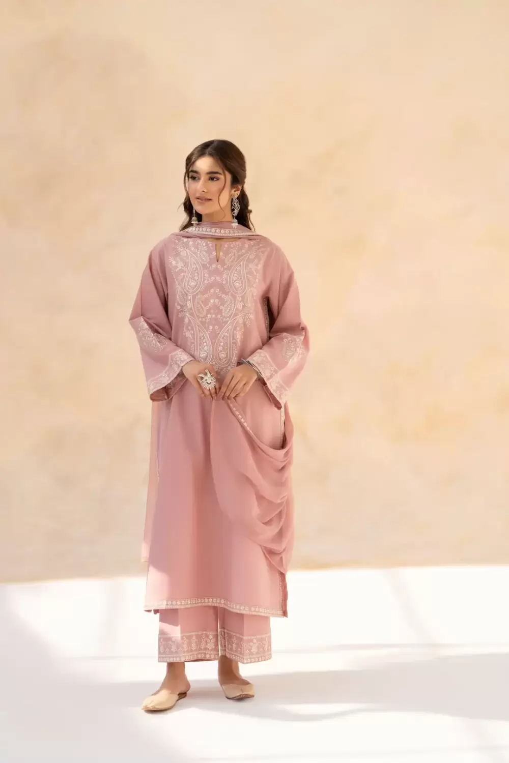 Nayra Blush 3-Piece Embroidered Lawn Suit - thumbnail 2