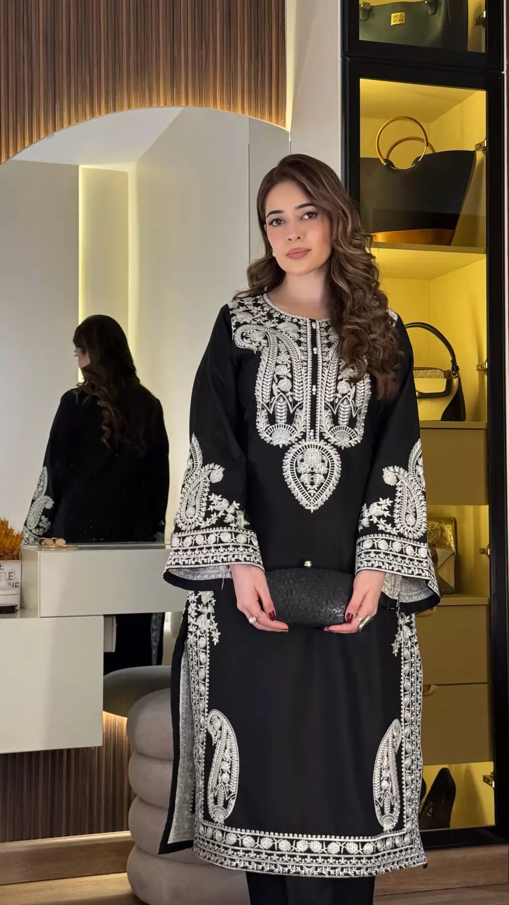 Aafreen Embroidered 3-Piece Black Cotton Lawn Suit