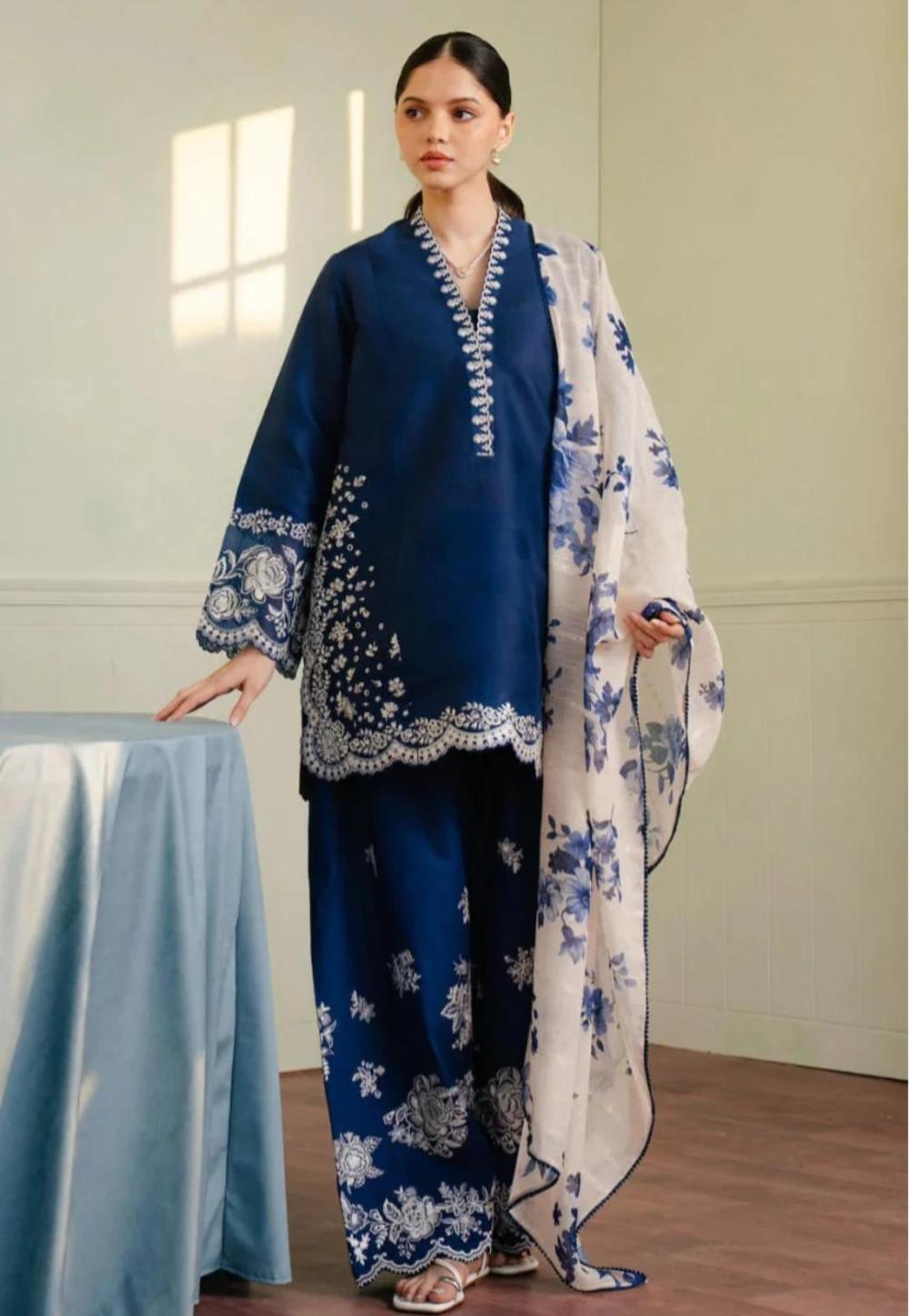 Coco By Zara Shah Jahan | Royal Blue - Lawn - thumbnail 4