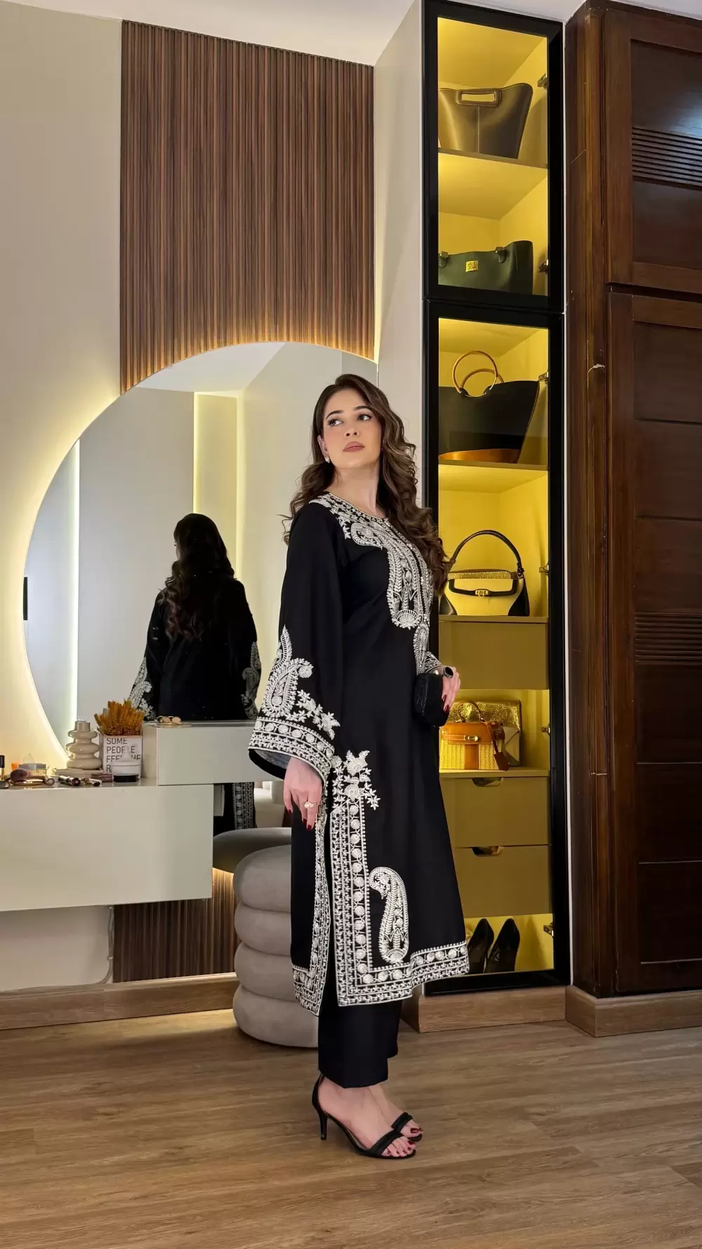 Aafreen Embroidered 3-Piece Black Cotton Lawn Suit - thumbnail 3