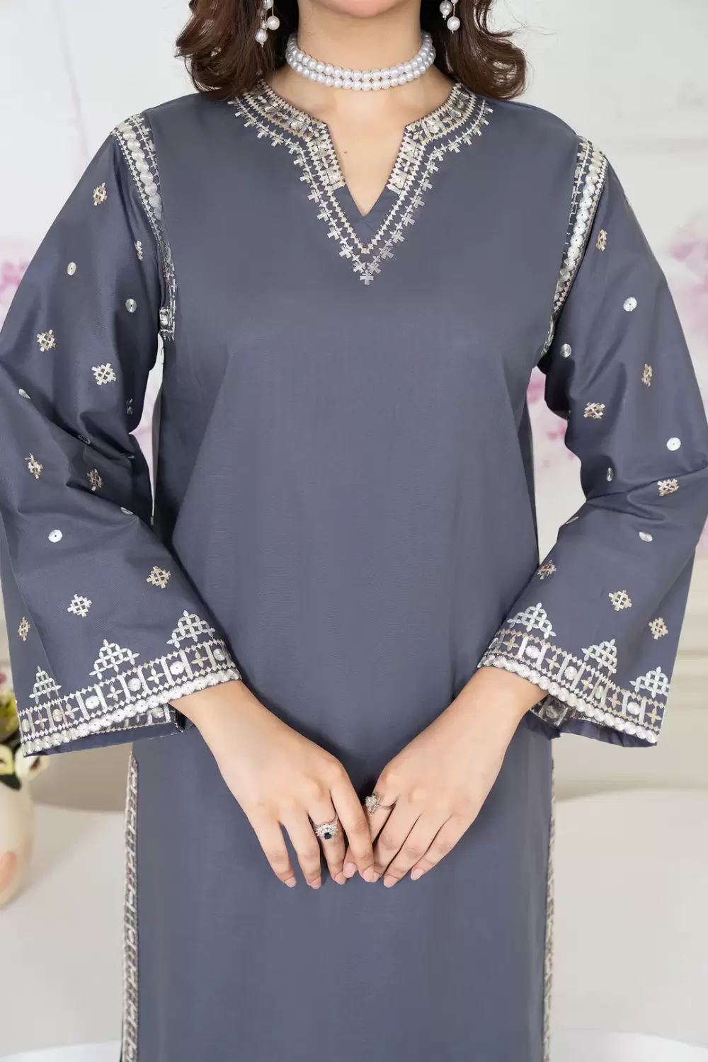 Aseel 3-Piece Embroidered Lawn Suit Dupatta - thumbnail 5