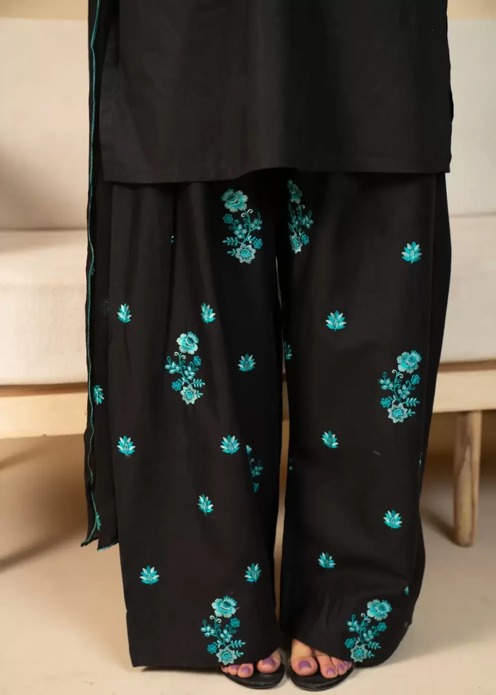 Pareesa 3-Piece Embroidered Black Royal Lawn Suit