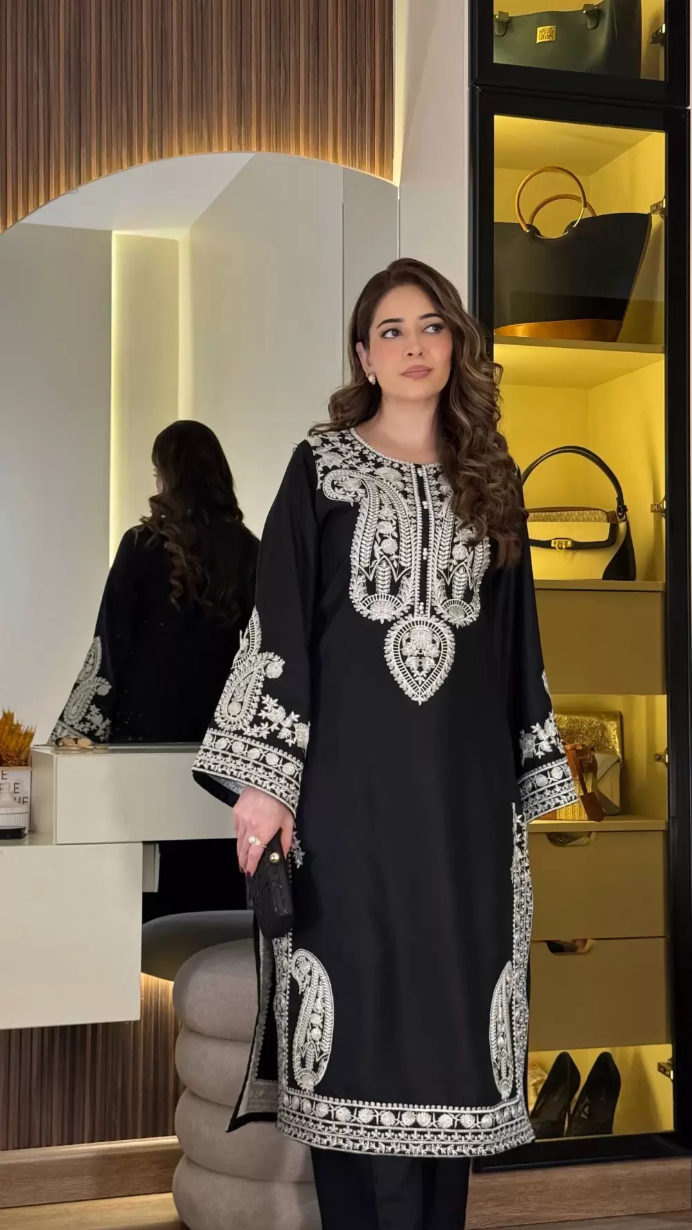Aafreen Embroidered 3-Piece Black Cotton Lawn Suit - thumbnail 4