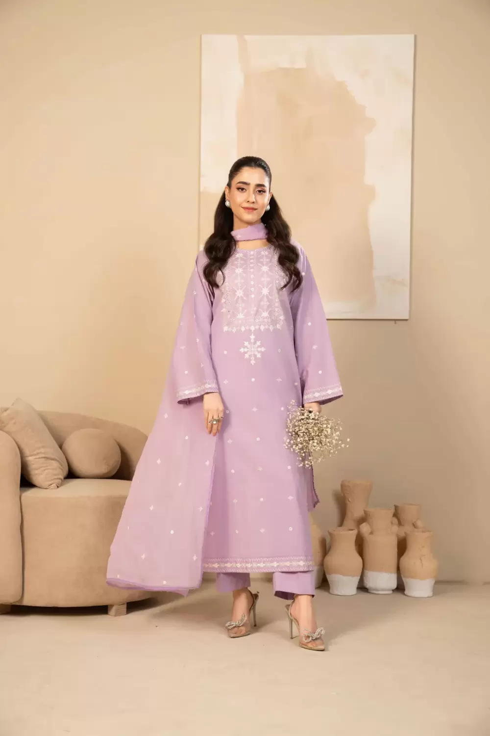 Asher 2-Piece Embroidered Pima Lawn Suit