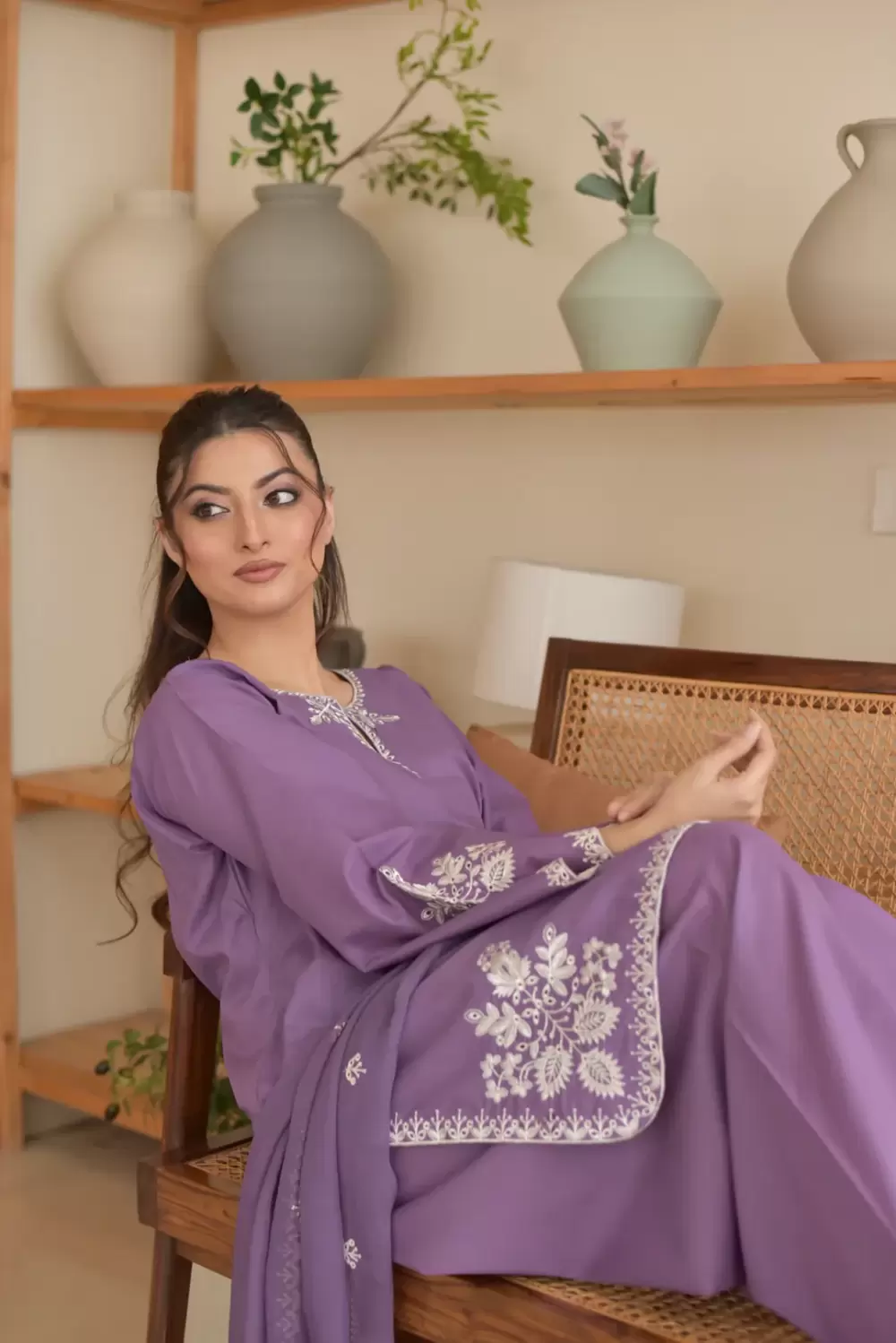 Zoha 3-Piece Cotton Suit with Bamber Chiffon Dupatta - thumbnail 3