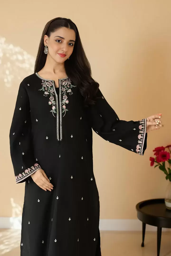Shadow 2-Piece Embroidered Black Premium Lawn - thumbnail 2