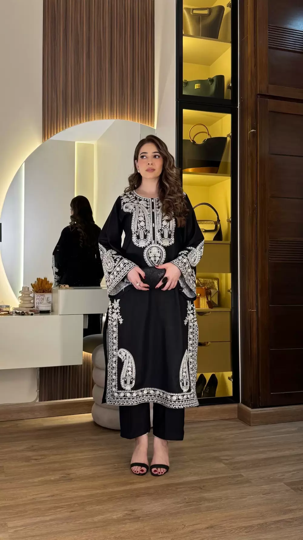 Aafreen Embroidered 3-Piece Black Cotton Lawn Suit - thumbnail 2