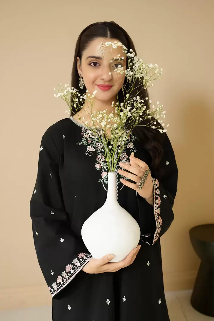 Shadow 2-Piece Embroidered Black Premium Lawn