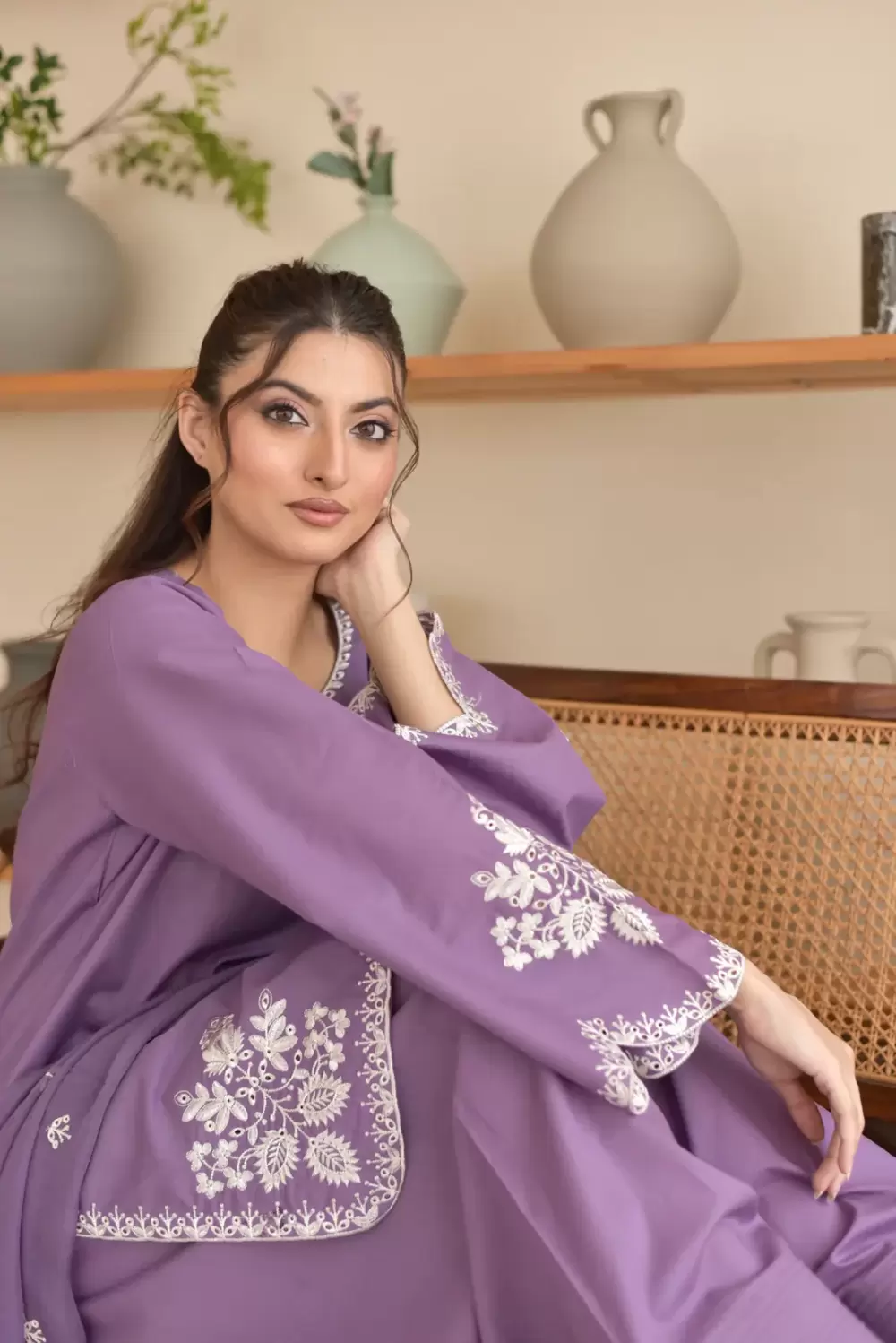 Zoha 3-Piece Cotton Suit with Bamber Chiffon Dupatta